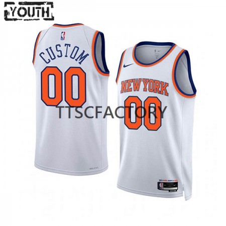 Maglia NBA New York Knicks Personalizzate Nike 2022-23 Association Edition Bianco Swingman - Bambino